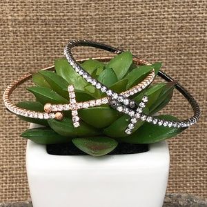 🍀 Dainty Sideways Cross Wrap Bracelet